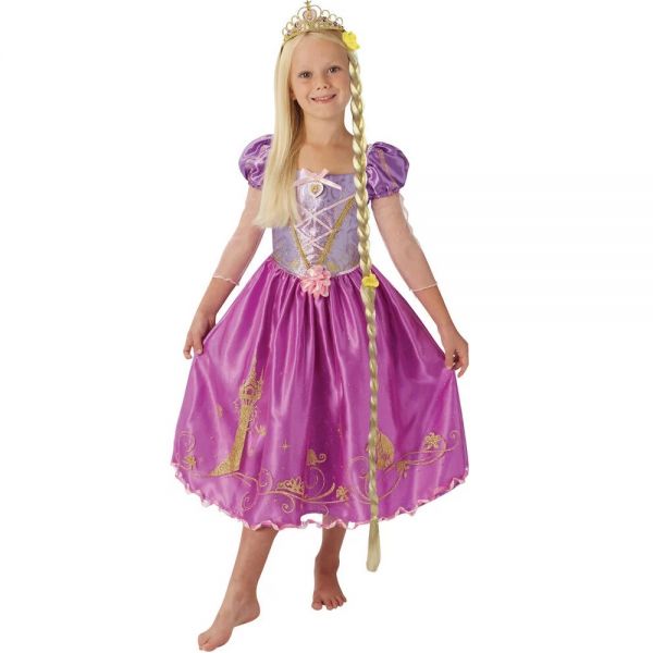 Pachet exclusiv Rapunzel rochita + peruca, Disney Princess, 5-6 ani