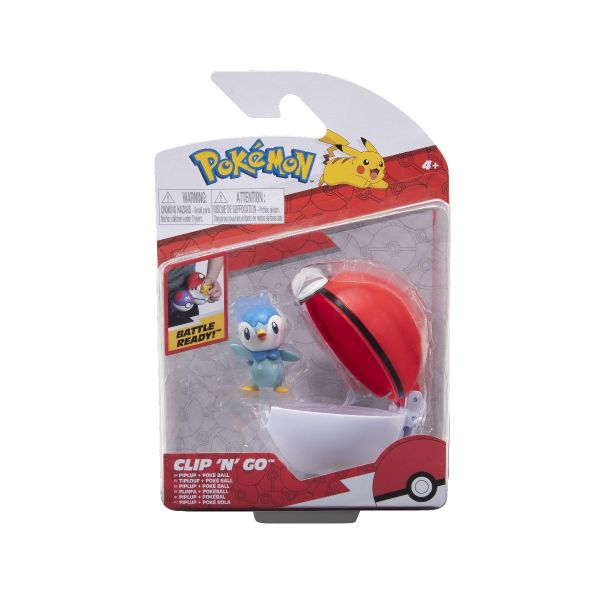 Figurine Clip' N' Go, Pokemon,  Piplup & Poke Ball